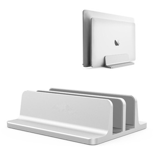 Double fente De Stockage peu encombrant vertical support de support réglable pour ordinateur portable pour macbook - Product Image 1