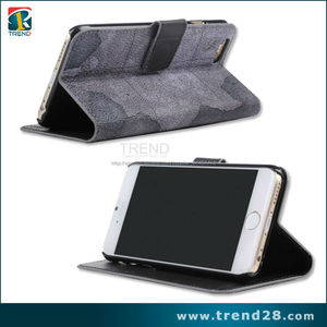 Alta calidad del mapa de mundo del tirón del patrón de cuero cajas del teléfono para el iphone 6 - Product Image 3