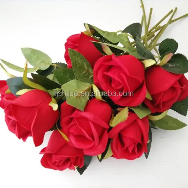 ประดิษฐ์สั้นสีแดง Rose ดอกไม้สีแดง Rose