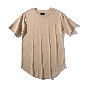 Venta al por mayor Nueva Streetwear Oversize <span class=keywords><strong>Y</strong></span> Shirt Curve Hem Sólido Camisetas Oversize Algodon 200gsm Algodón Camiseta Hip-hop - Product Image 4