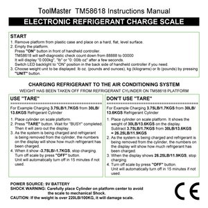 เครื่องชั่งน้ำหนักสารทำความเย็นแบบกลไก ToolMaster TM58618 รับน้ำหนักได้ 100 กก./5 กรัม หน้าจอ LED ใช้พลังงาน 9V รองรับ OEM/ODM รับประกัน 1 ปี - Product Image 2