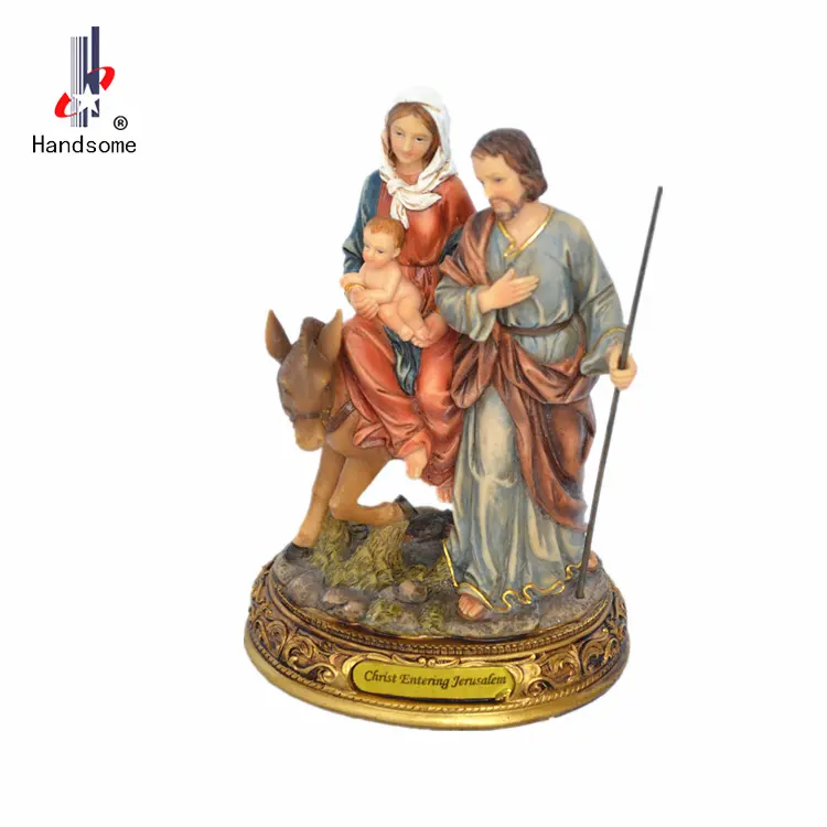 12 इंच कैथोलिक धार्मिक आइटम के लिए पवित्र परिवार राल मूर्तिकला