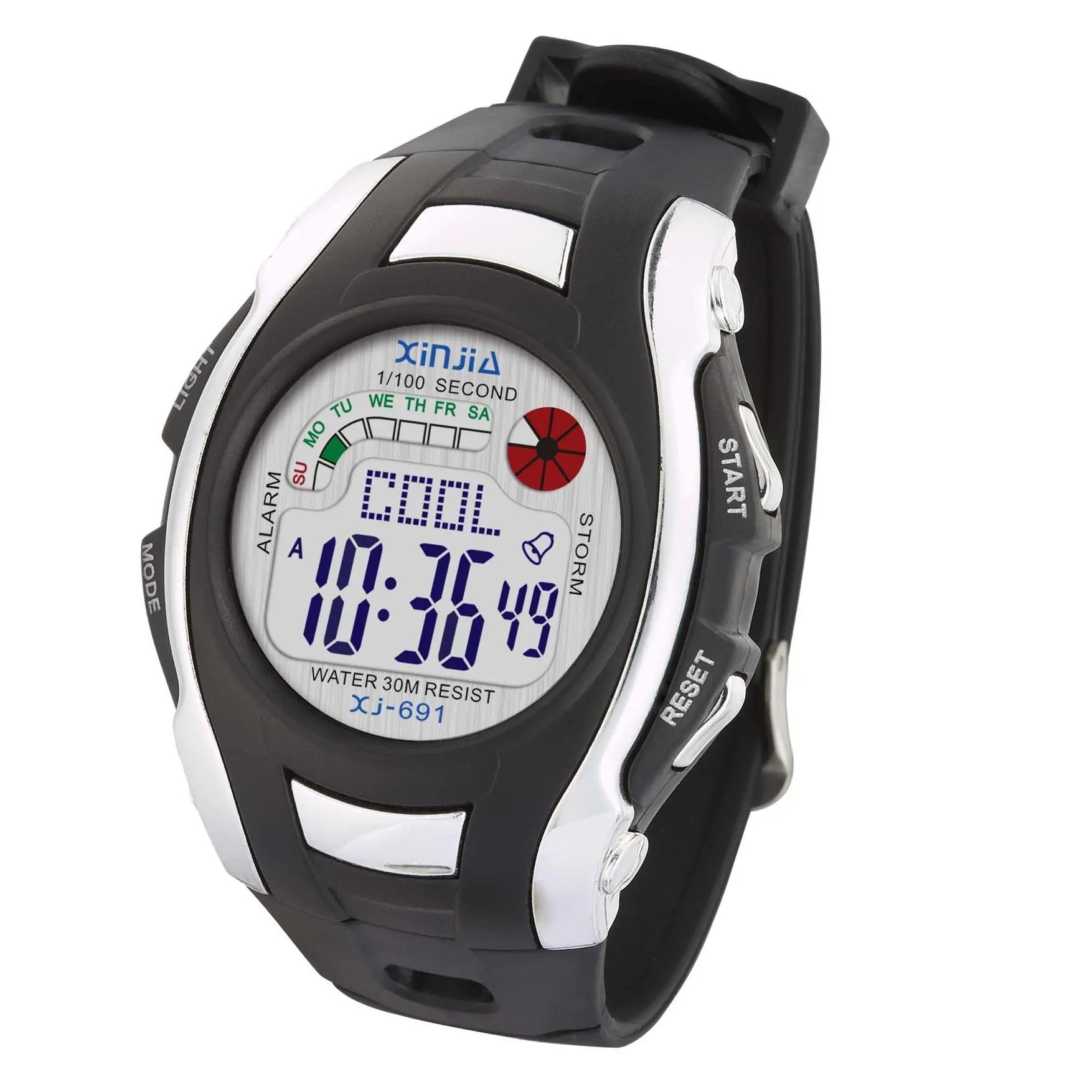 30M water resistant big digital sport wrist watch with back light