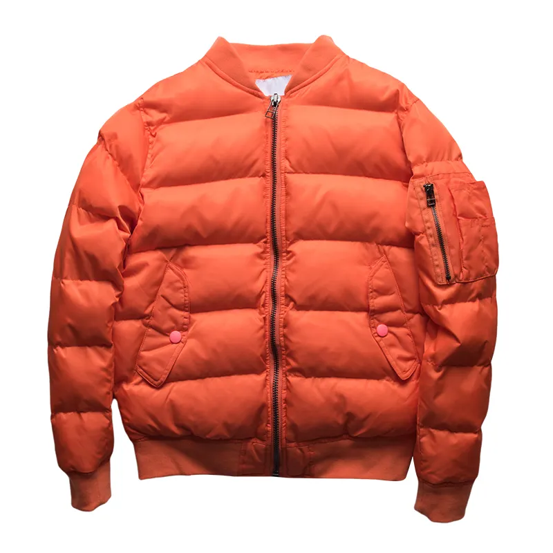 지퍼 오픈 가슴 사용자 정의 카모 컬러 겨울 거위 호흡기 폭격기 재킷 포켓