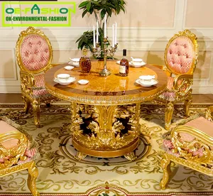 OE-FASHION 豪华意大利圆顶天然橡木木雕餐桌