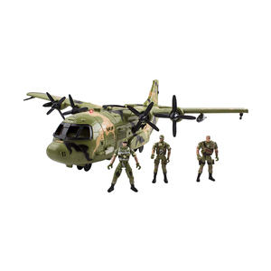 Bombardiere gigante F16 militare da combattimento aereo giocattolo con luci e suoni dell'esercito per bambini, include Mini soldati - Product Image 1
