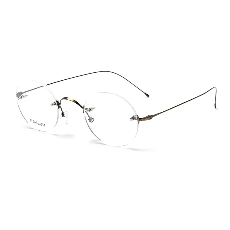 Ready stock 2021 Rimless Titanium optical glasses high quality titanium optical frame NO MOQ