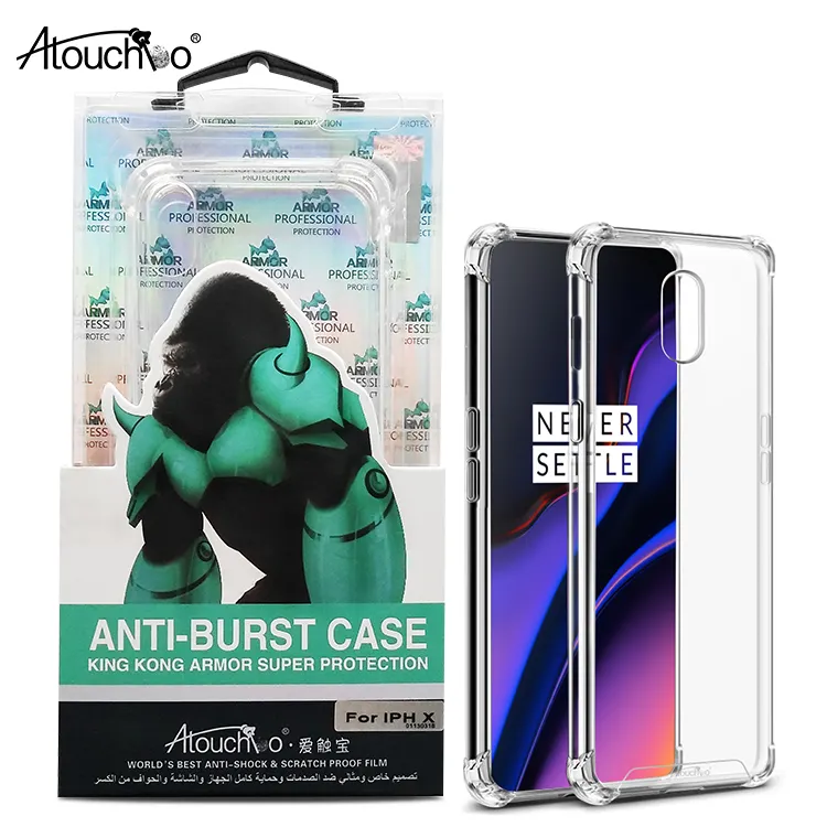 ATOUCHBO For OnePlus 7 PRO 6T 5T 3T Hard PC Back Phone Cover Anti Shock Armor Clear Soft TPU Mobile Phone Case