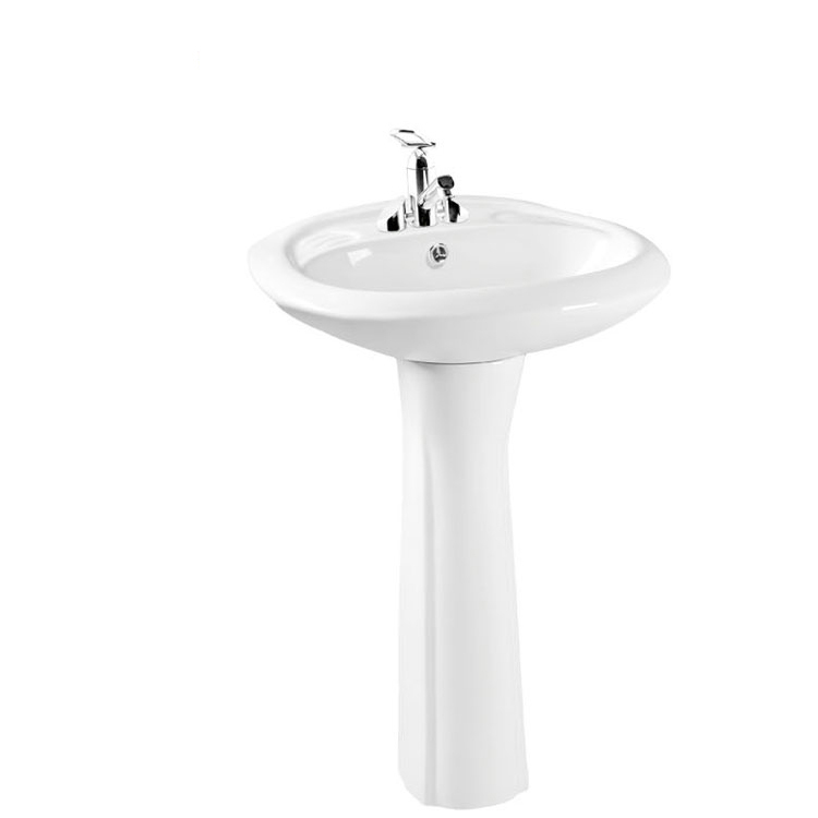 Usine vente directe de haute qualité pas cher prix en céramique salle de bains lavabo sur pied