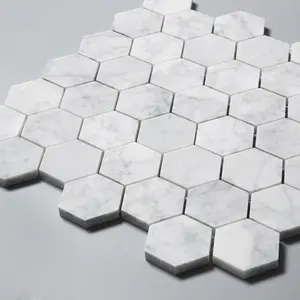 Telha hexagonal italiana, pedra mosaica mármore quadara