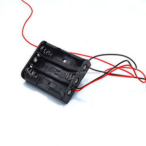 3 x AA Boyut Hücre (UM-3 * 3) Siyah Plastik Pil Tutucu Kutusu 4.5 V Vaka Tel Ile kurşun - Product Image 2