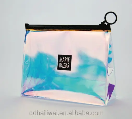 Personalizzato pvc TPU sacchetto a chiusura lampo di plastica alla moda made wash bag