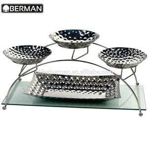 Oriente Medio restaurante buffet lista de equipo combinado martillado <span class=keywords><strong>comida</strong></span> cuencos de acero inoxidable alemán tazón de plata conjunto - Product Image 1