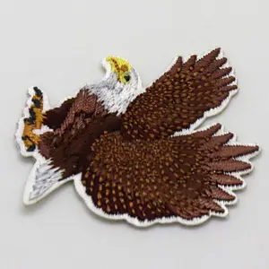 Kunden spezifische Stick motive Italien Eagle Embroidered Patch Adhesive On