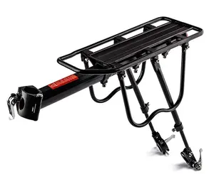 ブラックアロイ自転車シートポストフレームホルダーリアカーゴラック - Product Image 1