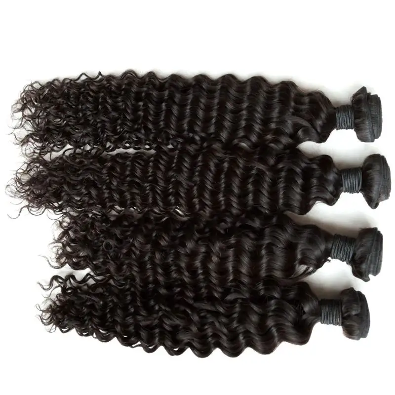 Deep Wave Hair Bundles 4pcs Brazilian Peruvian Malaysian Curly Hair Weaves Unprocessed Cheap Hair Extensions