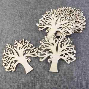 Árbol calado cortado con láser, piezas de madera artesanales en blanco para Decoupage familiar - Product Image 5