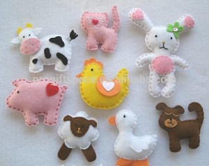 2024 nuove vendite calde tessuto decorazione animale per bambini articolo anatra/coniglio/cane/coniglio ornamento artigianale all'ingrosso feltro divertente regali di natale - Product Image 1