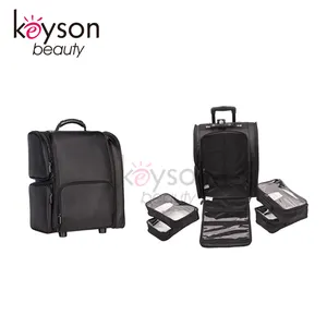 Keyson Nylon Hanging Trolley Cosmetic Bag Organizer Waterproof Makeup Bag on Wheels