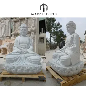 Stone carving and sculpture Natural marble sitting giant buddha statue