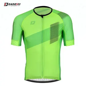 Professionele OEM 100 Polyester Lime Green Wielertrui/Groene Fiets Jersey