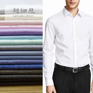 Tissu de chemise à carreaux 120 coton polyester, vente en gros, chinois