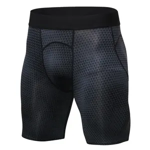 Custom Polyester Spandex 4 Nadeln Flatlock Herren Kompression shorts, Kompression strumpfhose, Cross Fit Shorts