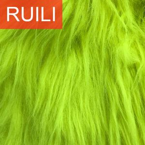 Used for Toy or Rugs Long Pile Acrylic Polyester <strong>Fur</strong> Yellow Color Fake Faux <strong>Fur</strong> - Product Image 5