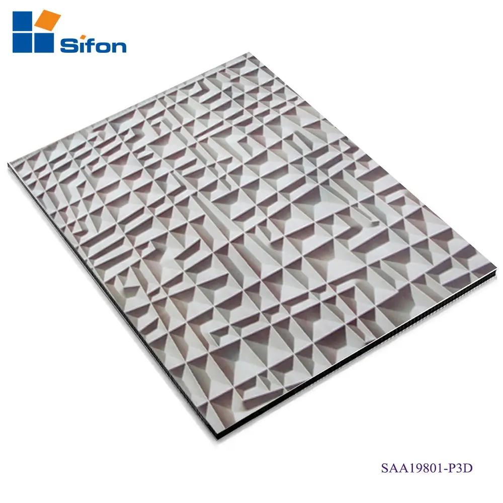 3d Gevelbekleding Decoratieve Panel Aluminium Composiet Materiaal