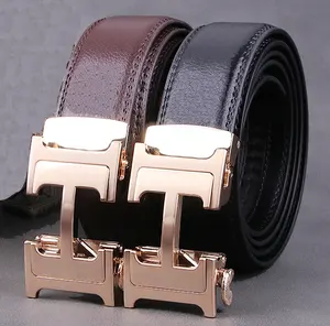 3.5cm width high quality H shape buckle business leather belts for men