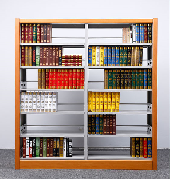 両面読書室用本棚、書店ラック、図書館棚、鉄製図書館家具、スチール製