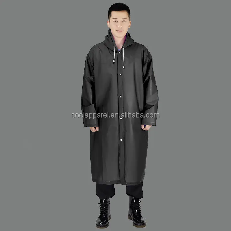 High quality rain coat poncho customized logo printed long reusable PLA PVC EVA PU PE waterproof raincoat for men