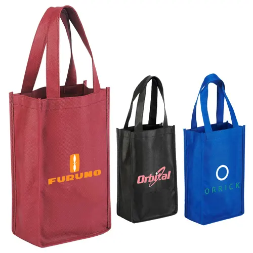 اليد حقيبة حمل مخصصة الترويجية 6 زجاجات معبأة حقيبة النسيج حقائب زجاجات النبيذ