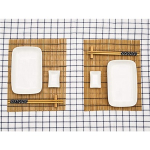 Juego de regalo de Sushi-platos, cuencos de inmersión, alfombrillas enrollables de bambú, restos de palillos - Product Image 3