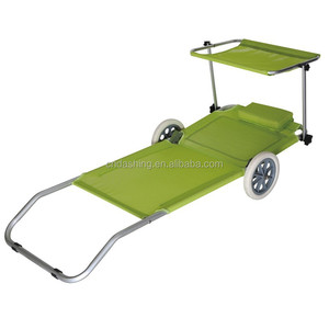 Chaises longues en aluminium Produit d'extérieur Chaise de <span class=keywords><strong>plage</strong></span> pliable Auvent pare-soleil Chaises longues de <span class=keywords><strong>plage</strong></span> pas chères <span class=keywords><strong>avec</strong></span> roulettes - Product Image 3