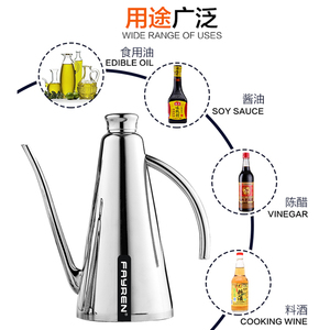 contenedor de almacenamiento de botella de aceite de oliva puede "drizzler" cruet goteo libre pico de acero inoxidable oilcan - Product Image 2