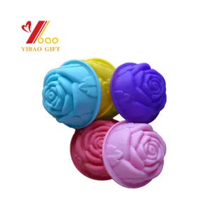 Molde de silicone em forma de flor para chocolate, moldes de gelatina, pudim, bolo, assados, cupcake, utensílios de confeitaria, design personalizado de rosa