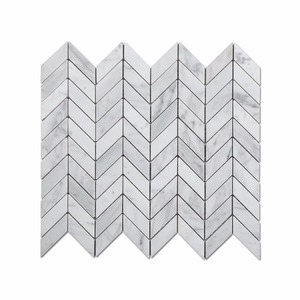 Mosaïque de carreaux en marbre <span class=keywords><strong>blanc</strong></span> de Carrare poli <span class=keywords><strong>Chevron</strong></span> Century - Product Image 1