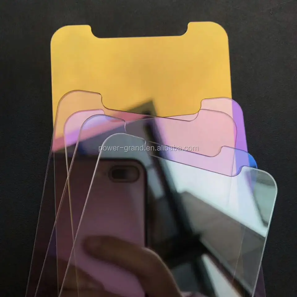 Prémio 9H Espelho Colorido protetor de tela De Vidro Temperado para Apple iPhone X