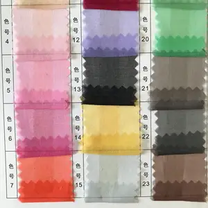 Howmay silk organza fabric 6m/m 55"cm 140cm multicolor 100% silk fabric for wedding dress overcoat China silk