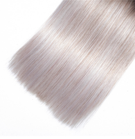 Extensions de cheveux humains gris platine ombré, 3 paquets, deux tons, 1B/gris, extensions de cheveux humains gris argenté, racines foncées, lisses, cheveux humains brésiliens