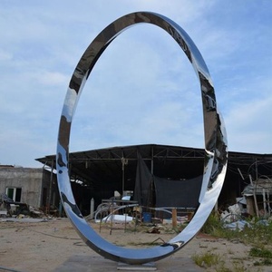 Escultura Moderna Abstracta de Gran Tamaño para Exteriores, Espejo de Acero Inoxidable Pulido, Decoración de Arte Público para Jardín, Parque o Plaza - Product Image 3