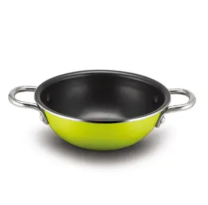 MOOSSE Premium Enameled Cast Iron Mini Wok Pan with Lid for Induction Cooktop, Stove, No Seasoning Required, 104A (26 cm)