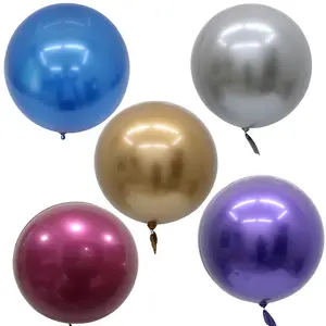 Hot Sale 18 Inch Logam Gelembung Balon Emas Perak Ungu Chrome Helium Bobo Balon untuk Pesta Ulang Tahun