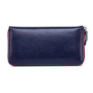 Vera pelle <span class=keywords><strong>grande</strong></span> capacità borsa <span class=keywords><strong>donna</strong></span> pochette multifunzionale <span class=keywords><strong>portafoglio</strong></span> da <span class=keywords><strong>donna</strong></span> con chiusura a cerniera e fodera in poliestere - Product Image 2