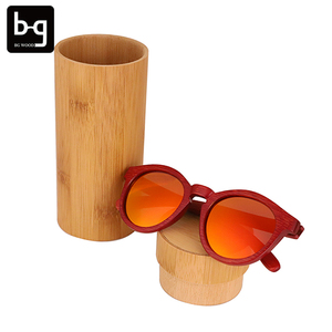 Gafas de Sol Redondas Hechas a Mano 2025, Ecológicas, Retro, con Logotipo Personalizado, Polarizadas, de Bambú, Rojas, <span class=keywords><strong>Babu</strong></span> - Product Image 2