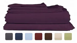 Özelleştirilmiş tek, çift kraliçe kral renkli pamuk şerit düz ölüyor kumaş otel yatak örtüsü düz levha çarşaf için satış