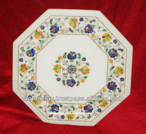 Marble Stone Inlay Coffee Table Top Pietra Dura Table Top - Product Image 1