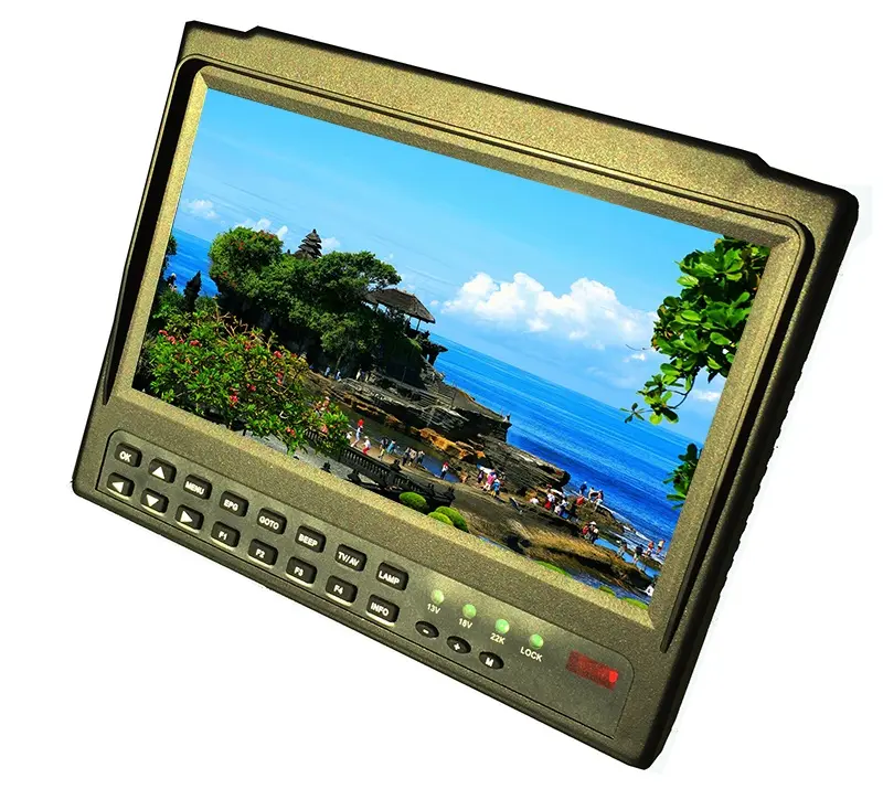 Tela lcd de 7 polegadas KPT-719H + ahd DVB-S2, localizador de satélite hd 1080p, medidor e monitor com entrada ahd/hdiav, conjunto de caixa de topo