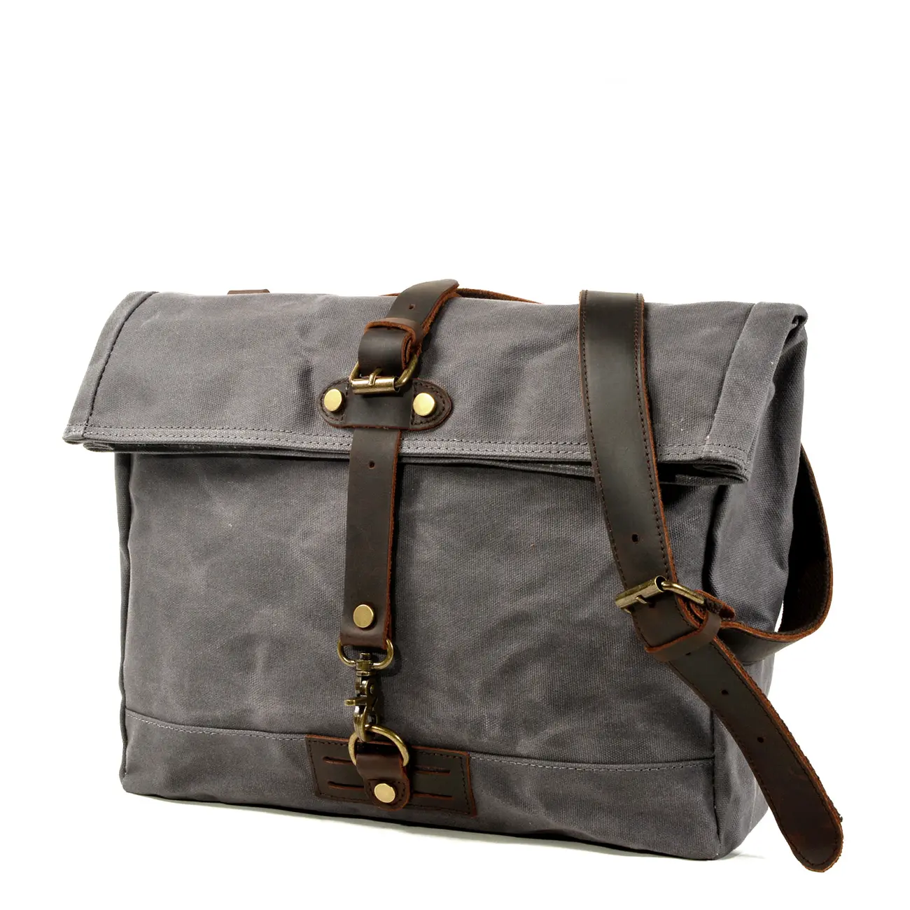 New Design Wax Canvas Men's Retro Briefcase Laptop Hand Bag